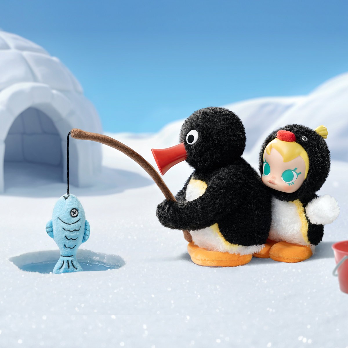 MOLLY × Pingu — Happy Fishing Plush Pendant Blind Box | POP MART