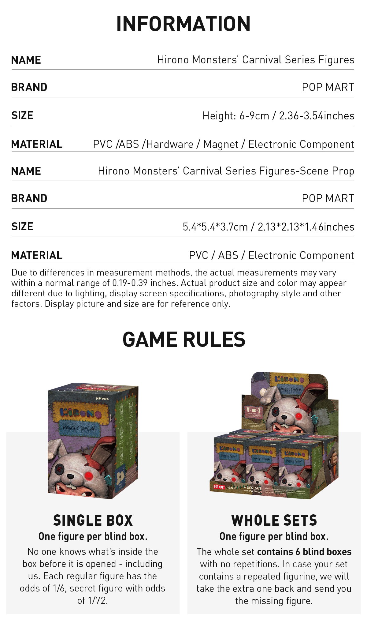 HIRONO — Monsters' Carnival Series Blind Box | POP MART — official detail