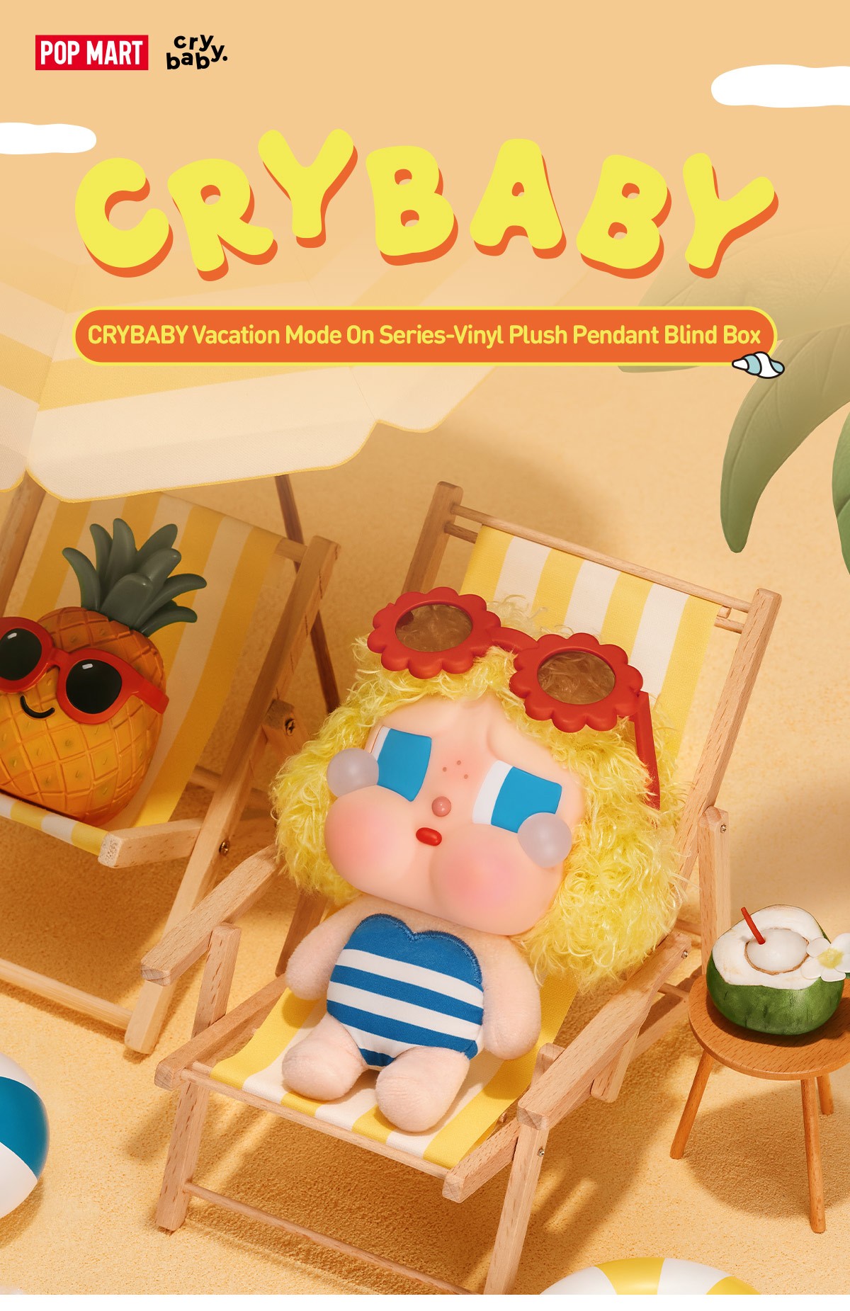 CRYBABY — Vacation Mode On Vinyl Plush Blind Box | POP MART — official detail