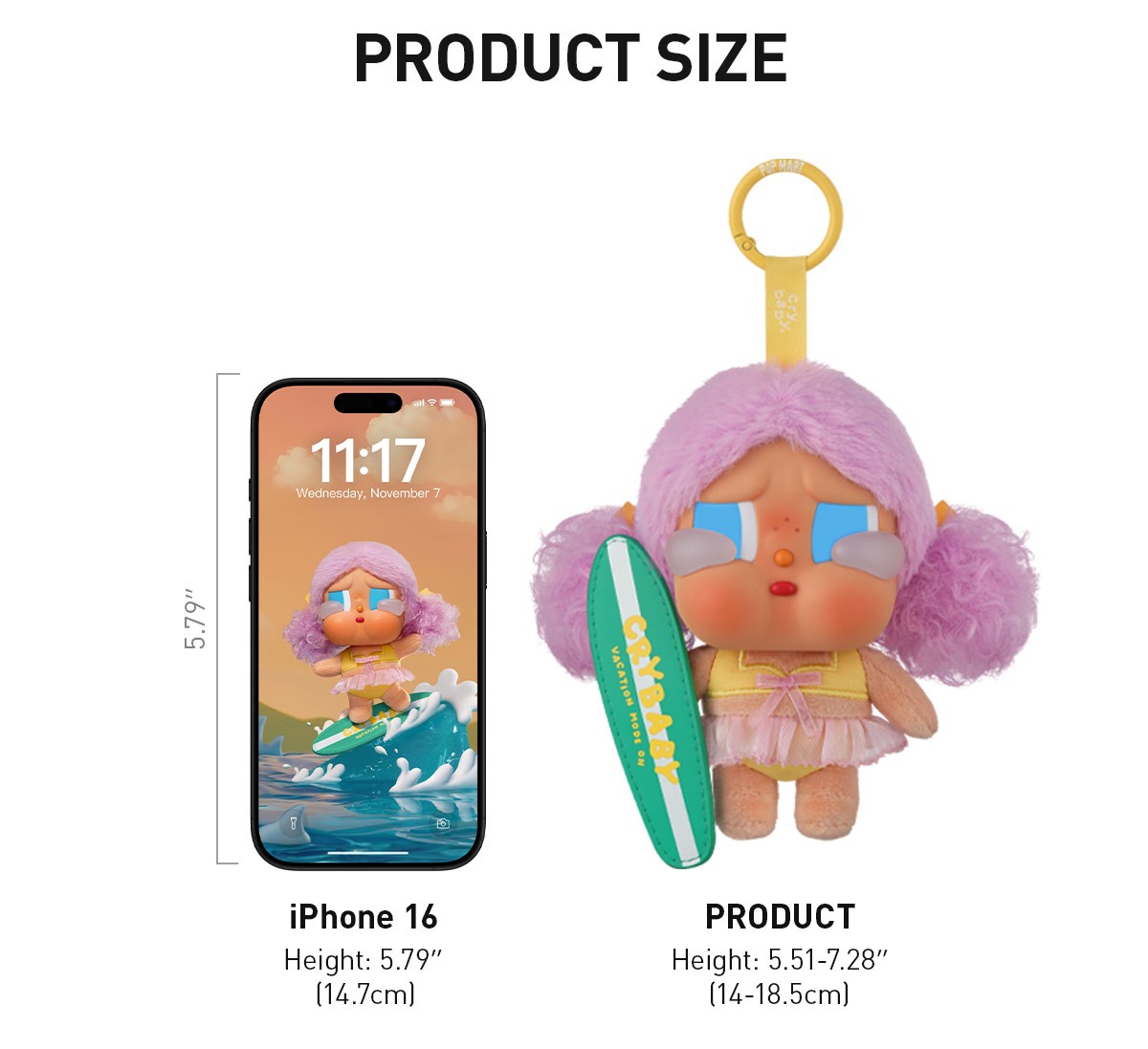 CRYBABY — Vacation Mode On Vinyl Plush Blind Box | POP MART — official detail