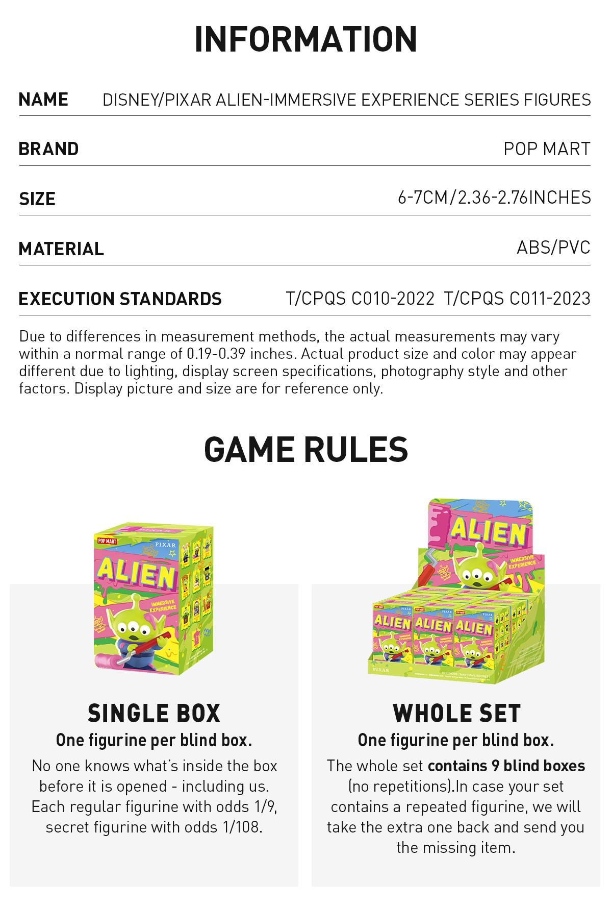 DISNEY — Pixar Alien-Immersive Experience Series Blind Box | POP MART — official detail