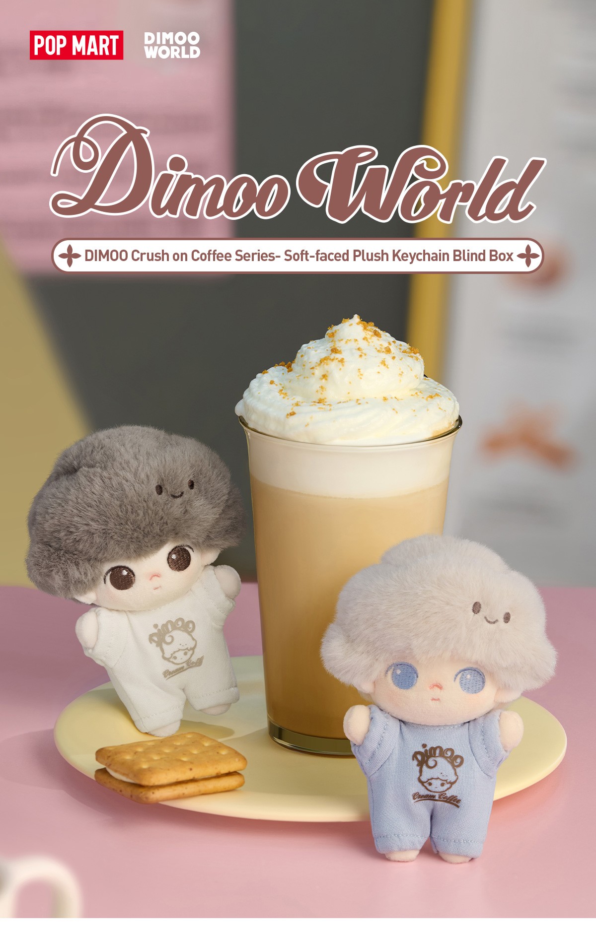 DIMOO — Crush on Coffee Soft-faced Plush Keychain Blind Box | POP MART — official detail