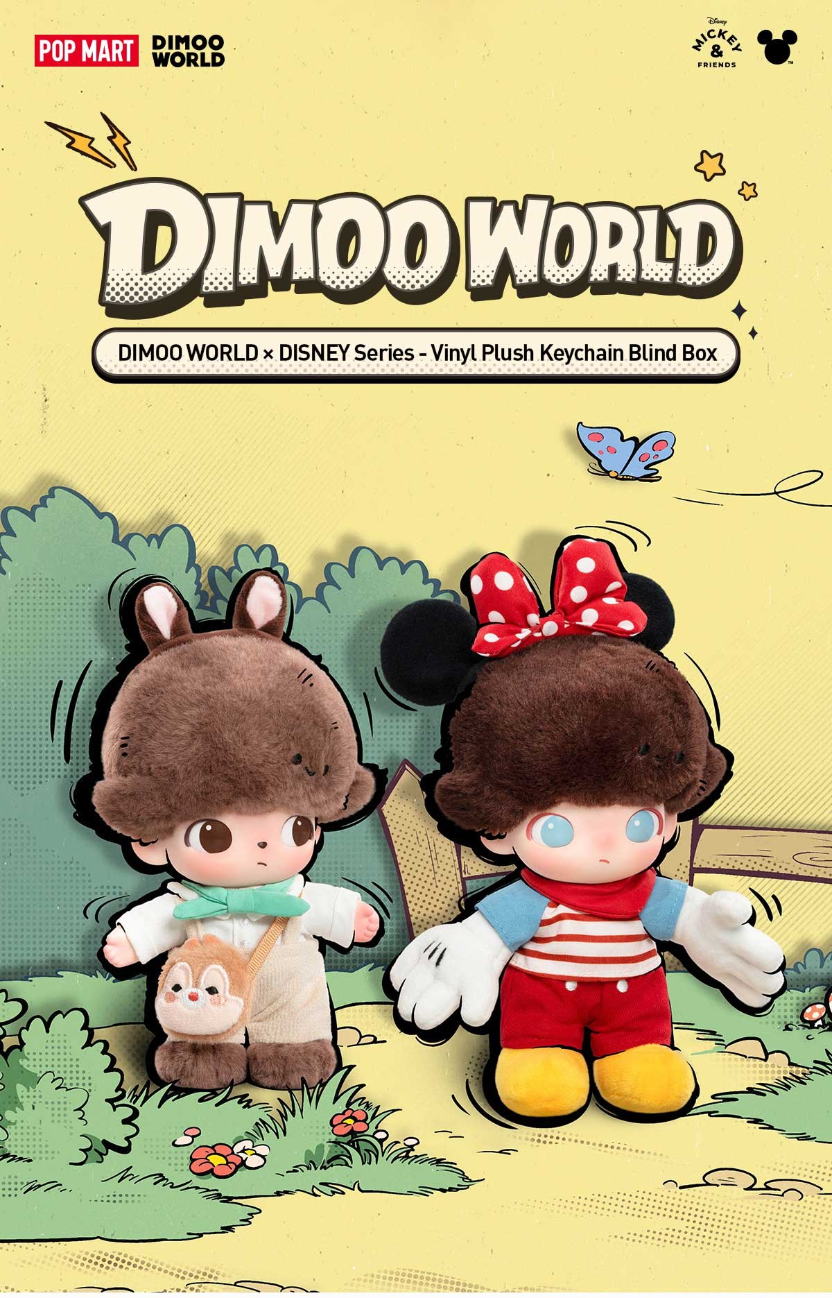 DIMOO × Disney Vinyl Plush Keychain Blind Box | POP MART — official detail