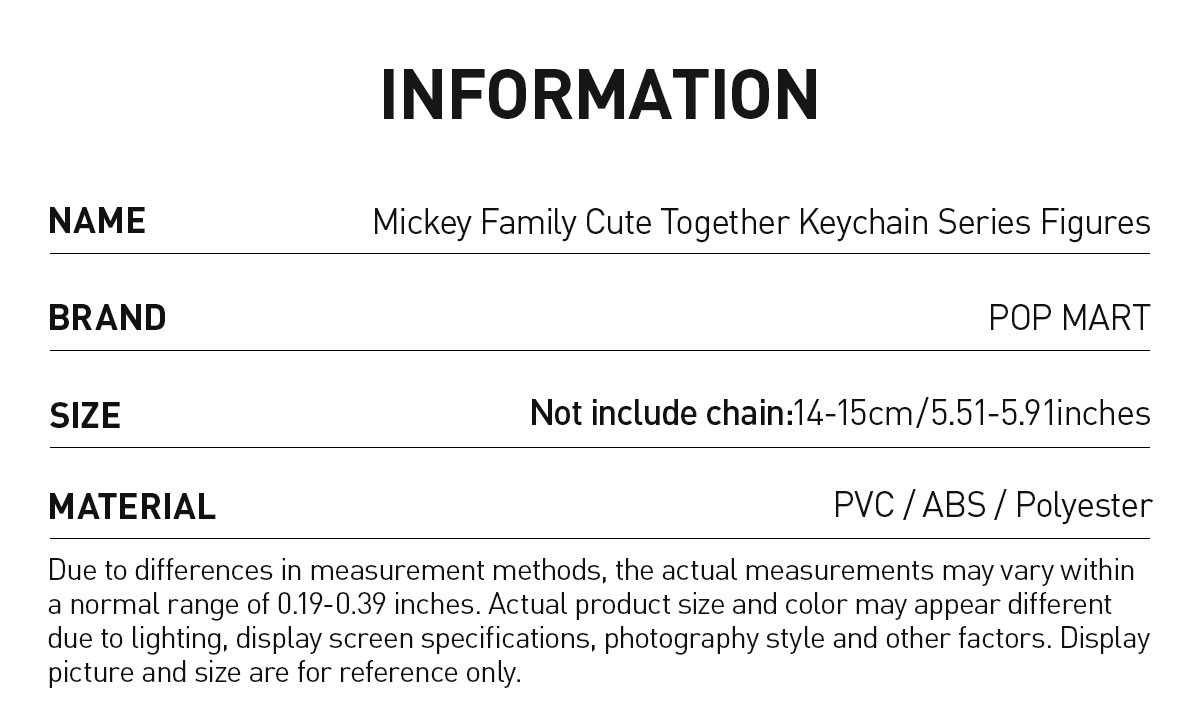 DISNEY — Mickey Family Cute Together Keychain Series Blind Box | POP MART — official detail