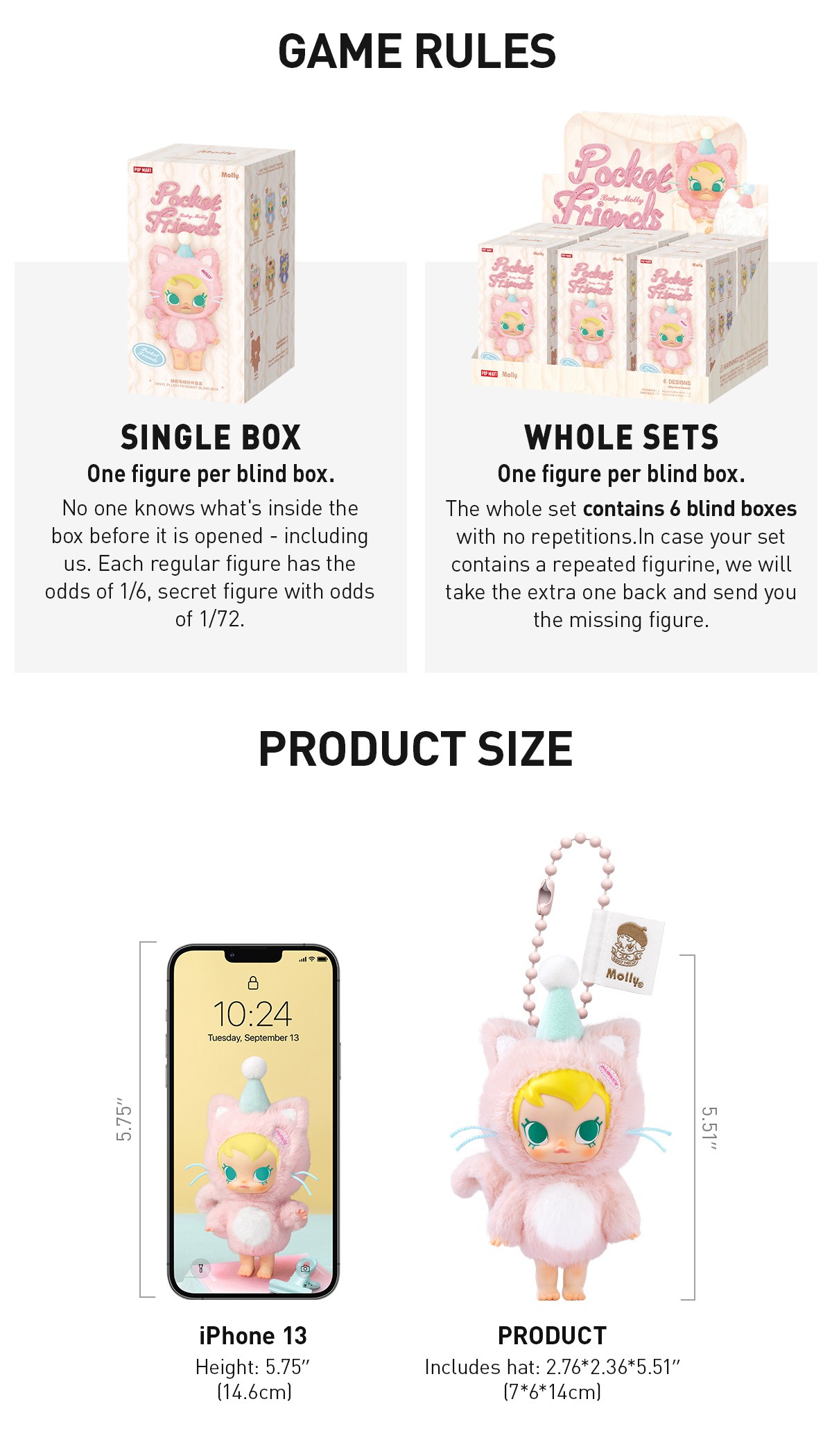 MOLLY — Baby Molly Pocket Friends Vinyl Plush Pendant Blind Box | POP MART — official detail