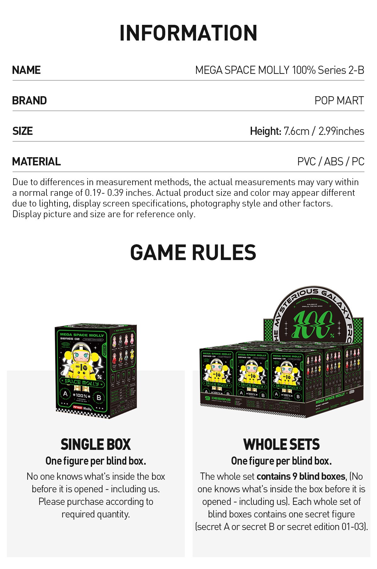 MOLLY — MEGA SPACE MOLLY 100% Series 2-B Blind Box | POP MART — official detail