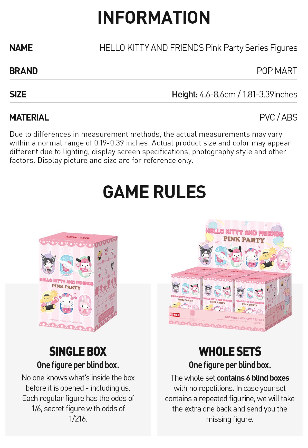 Sanrio — Hello Kitty and Friends Pink Party Blind Box | POP MART — official detail