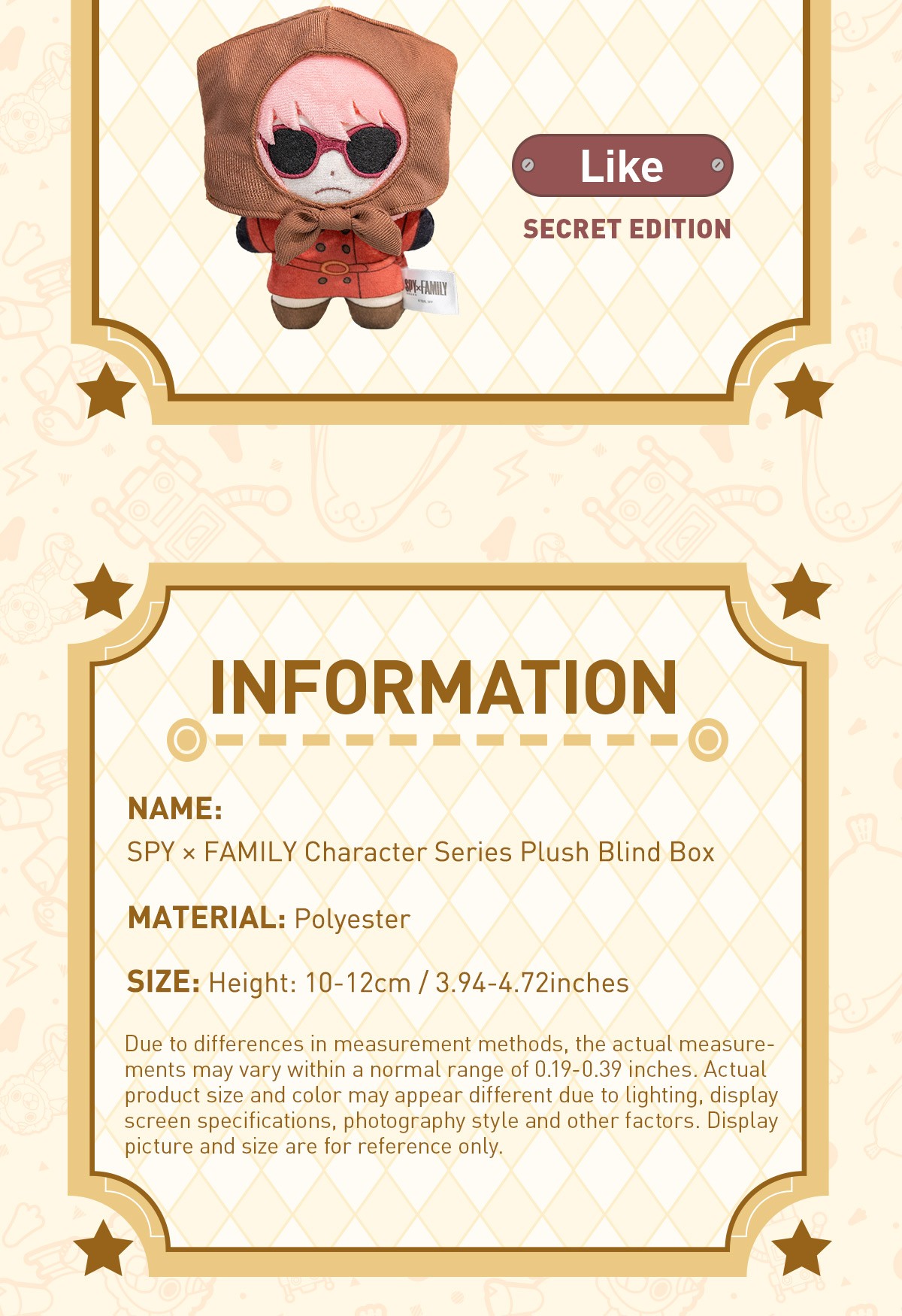 SPY × FAMILY — Character Plush Blind Box | POP MART — official detail