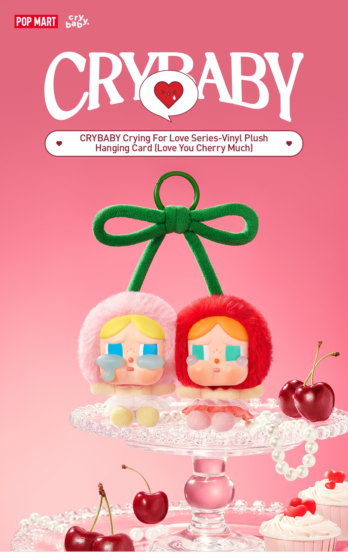 CRYBABY — Crying For Love Hanging Card (Love You Cherry Much) | POP MART — official detail