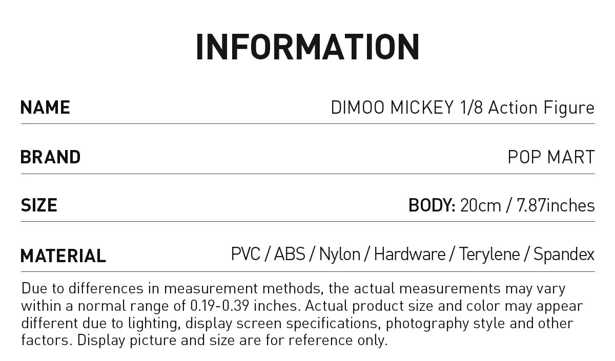 DIMOO — Mickey 1/8 Action Figure | POP MART — official detail