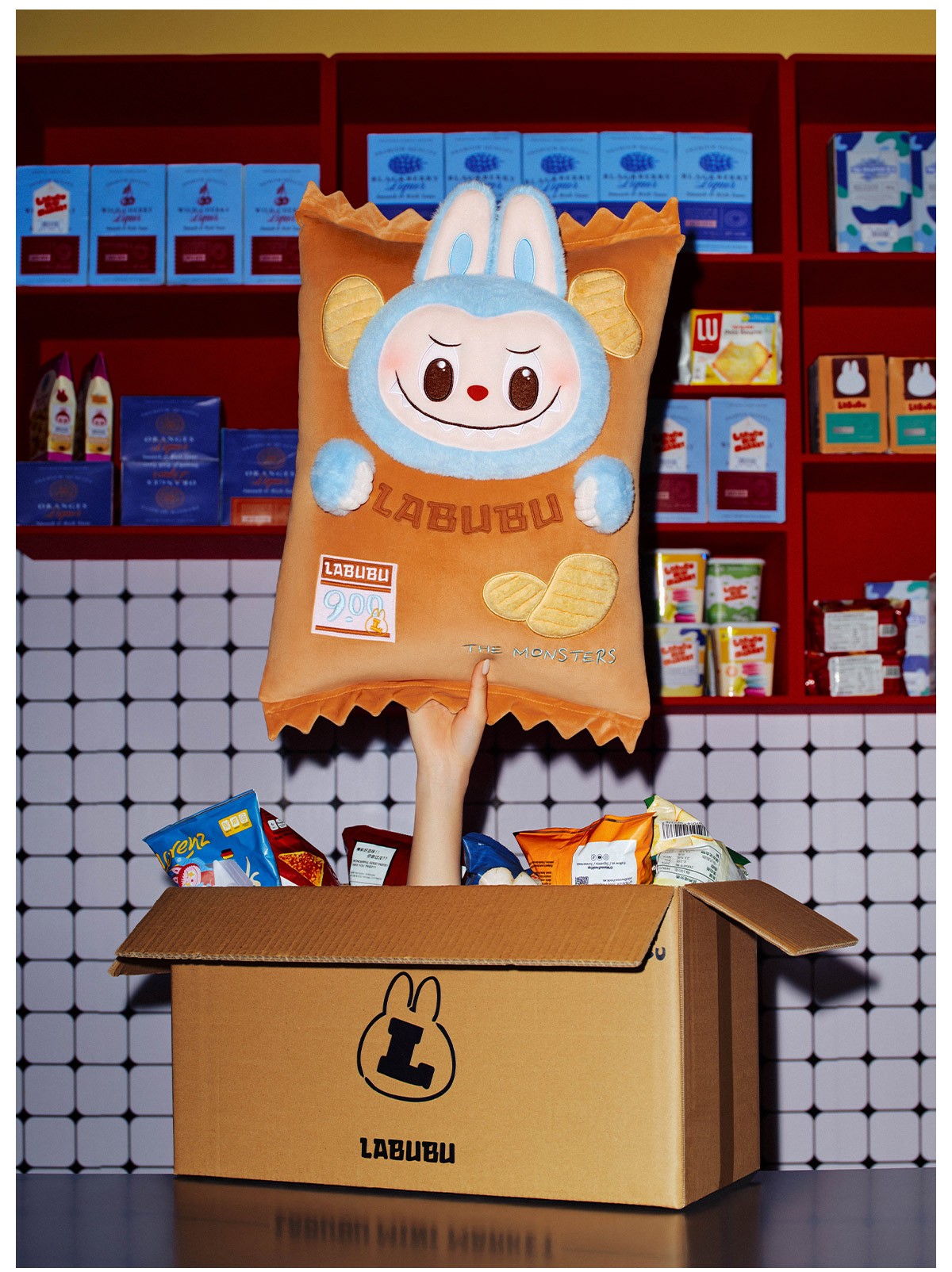 THE MONSTERS — Wacky Mart Pillow (Chips) | POP MART — official detail