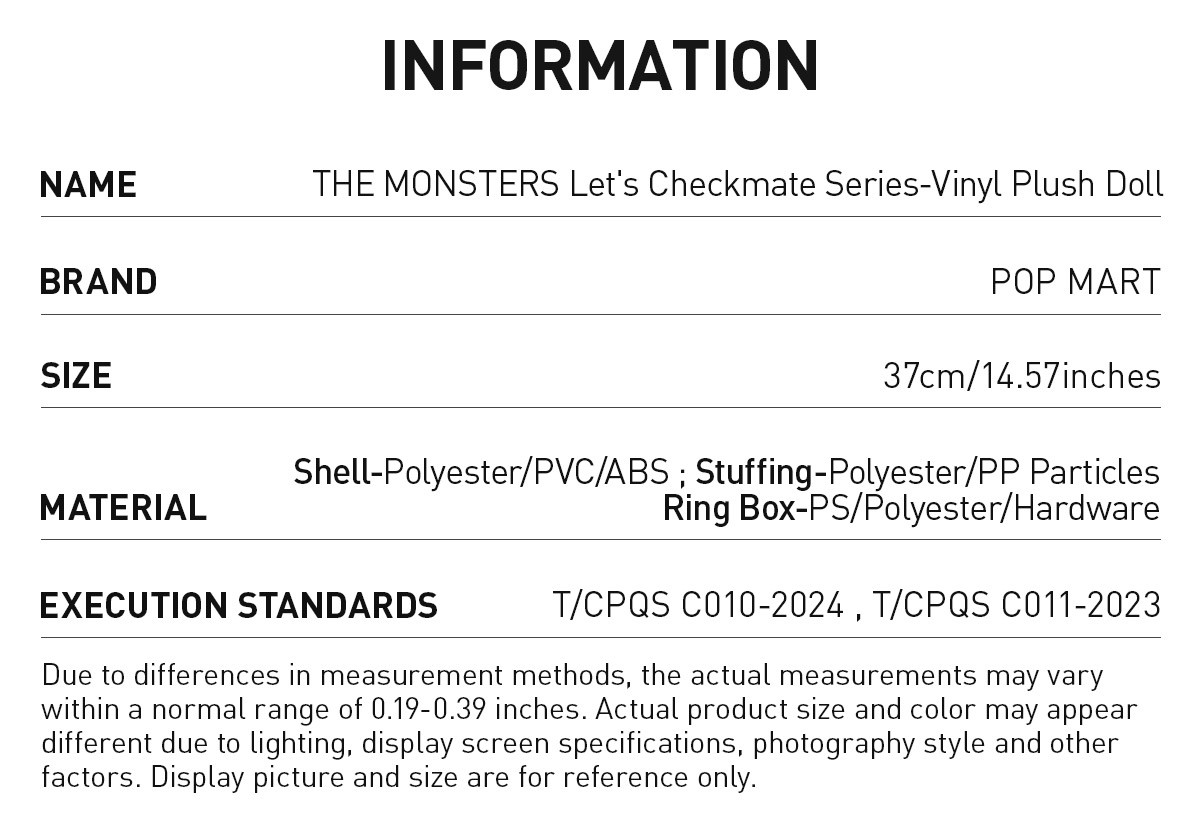 THE MONSTERS — Let's Checkmate Vinyl Plush Doll | POP MART — official detail
