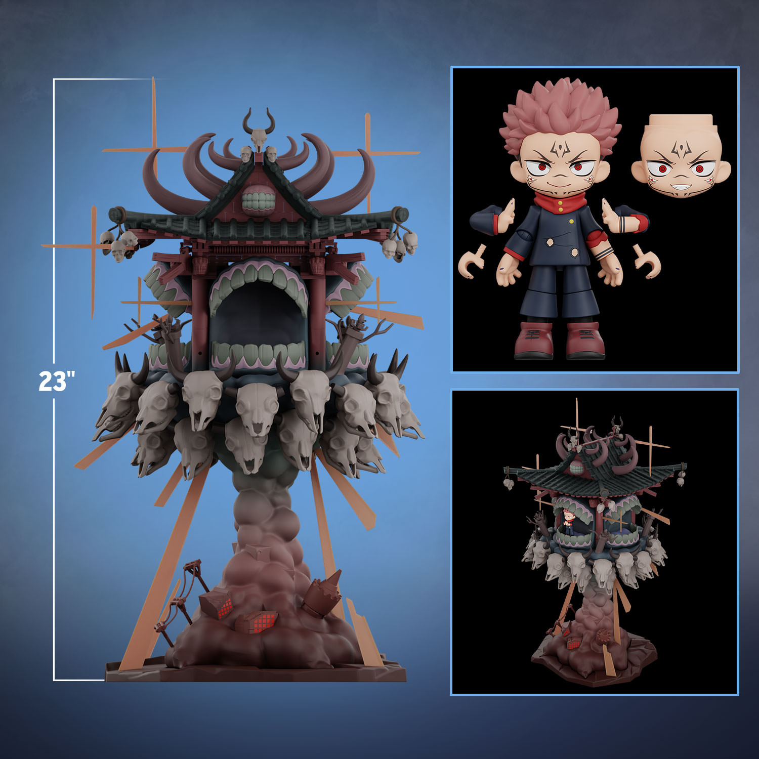 Jujutsu Kaisen Series Scene Blocks - Sukuna Collectible Figure by Pop Mart