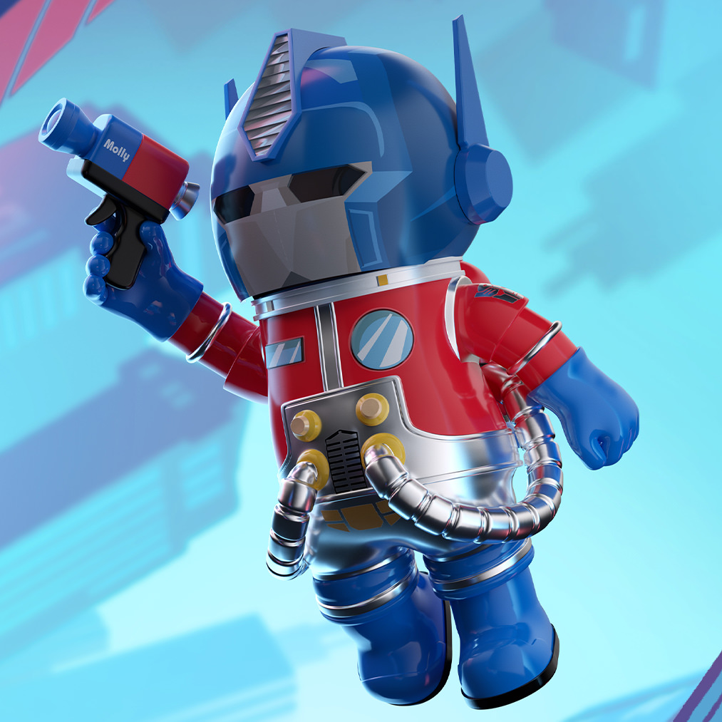 MEGA SPACE MOLLY 400% Optimus Prime Collectible Figure by Pop Mart