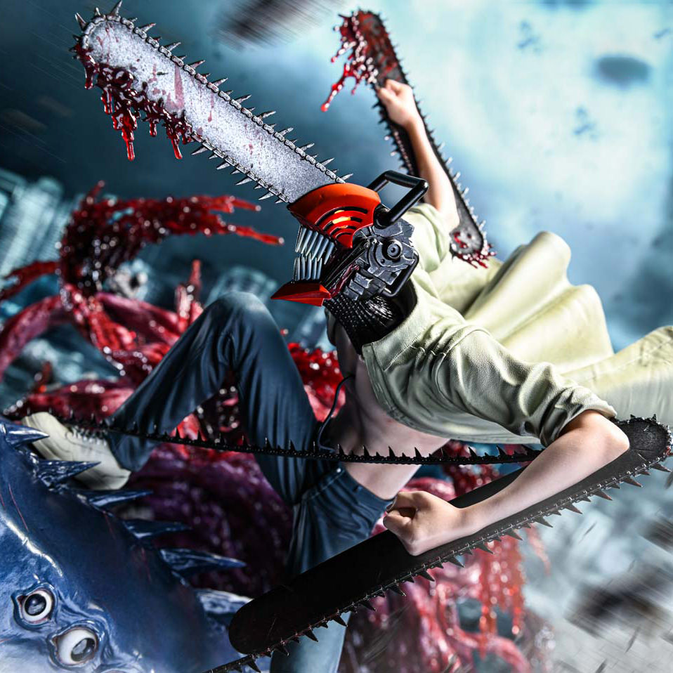 Chainsaw Man & Beam (Bonus Version) Statue by Prime 1 Studio