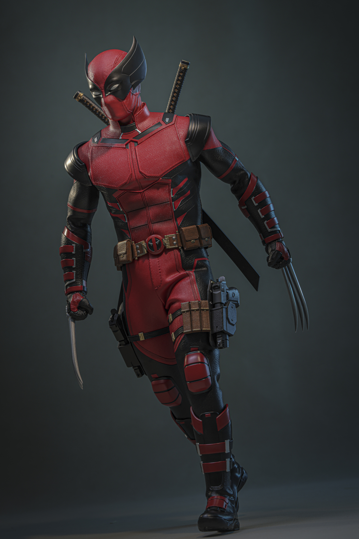 Deadpool and Wolverine Hot Toys Wolverinepool 1/6 Figure Brings Concept Art to Life