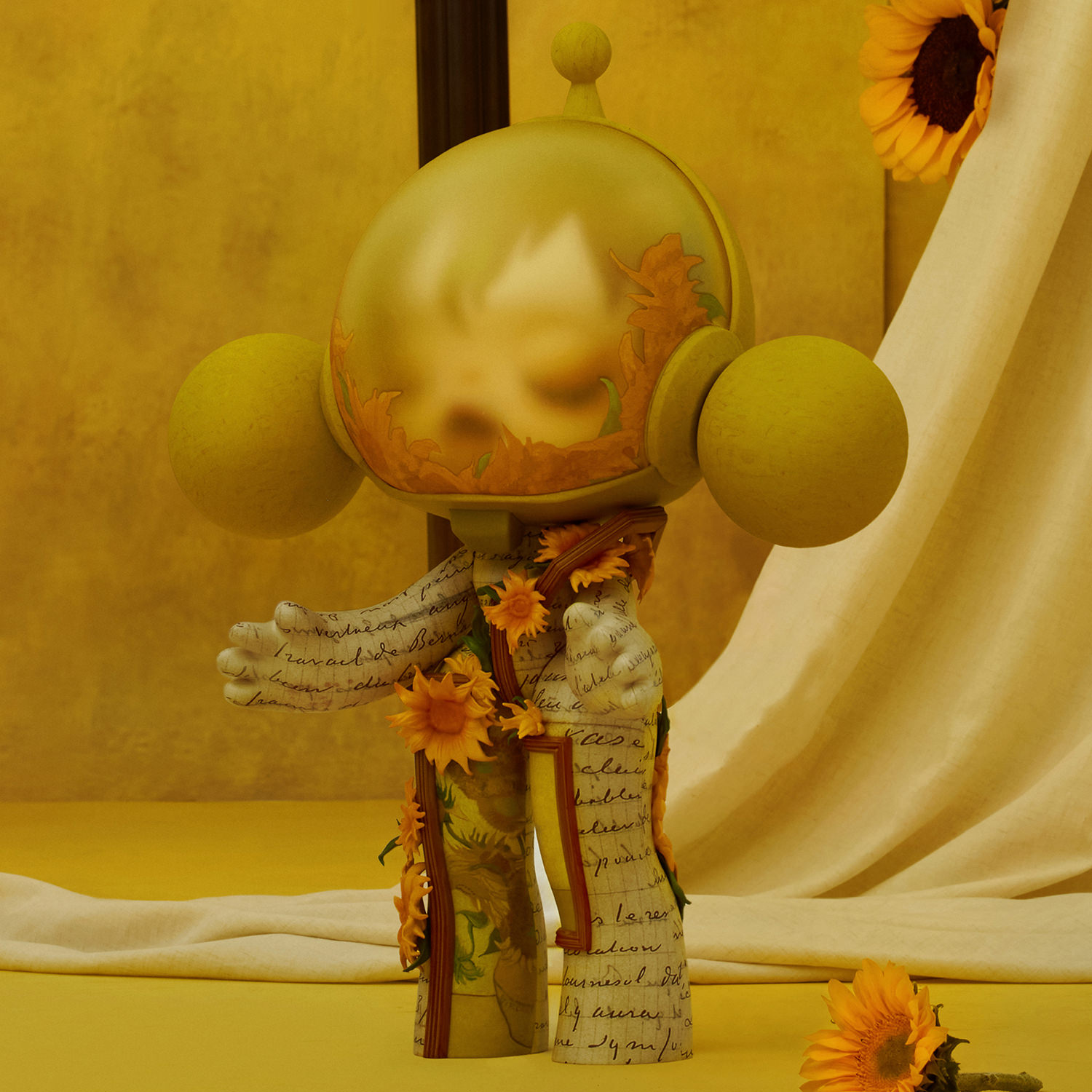 MEGA α SKULLPANDA 400% Van Gogh Museum Sunflowers Collectible Figure by Pop Mart