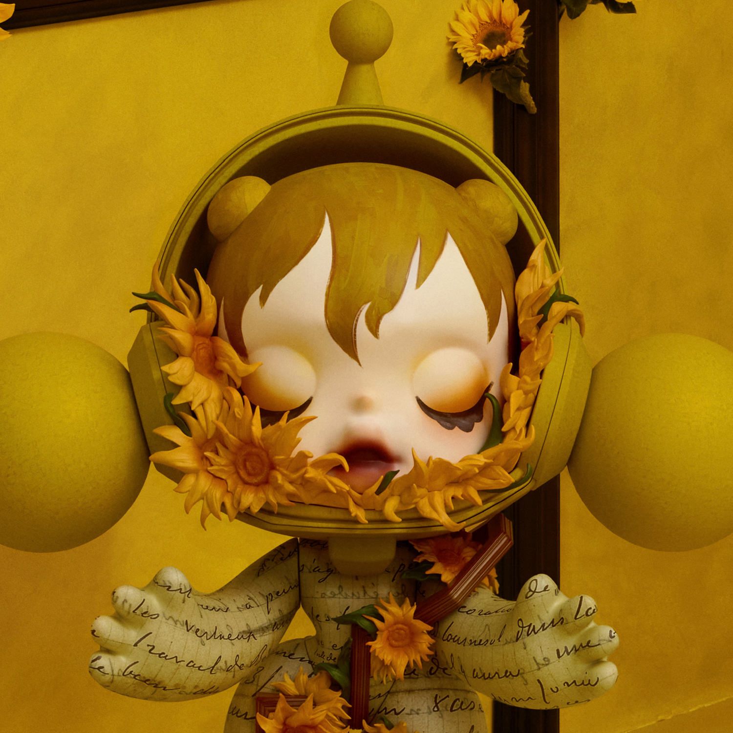 MEGA α SKULLPANDA 400% Van Gogh Museum Sunflowers Collectible Figure by Pop Mart