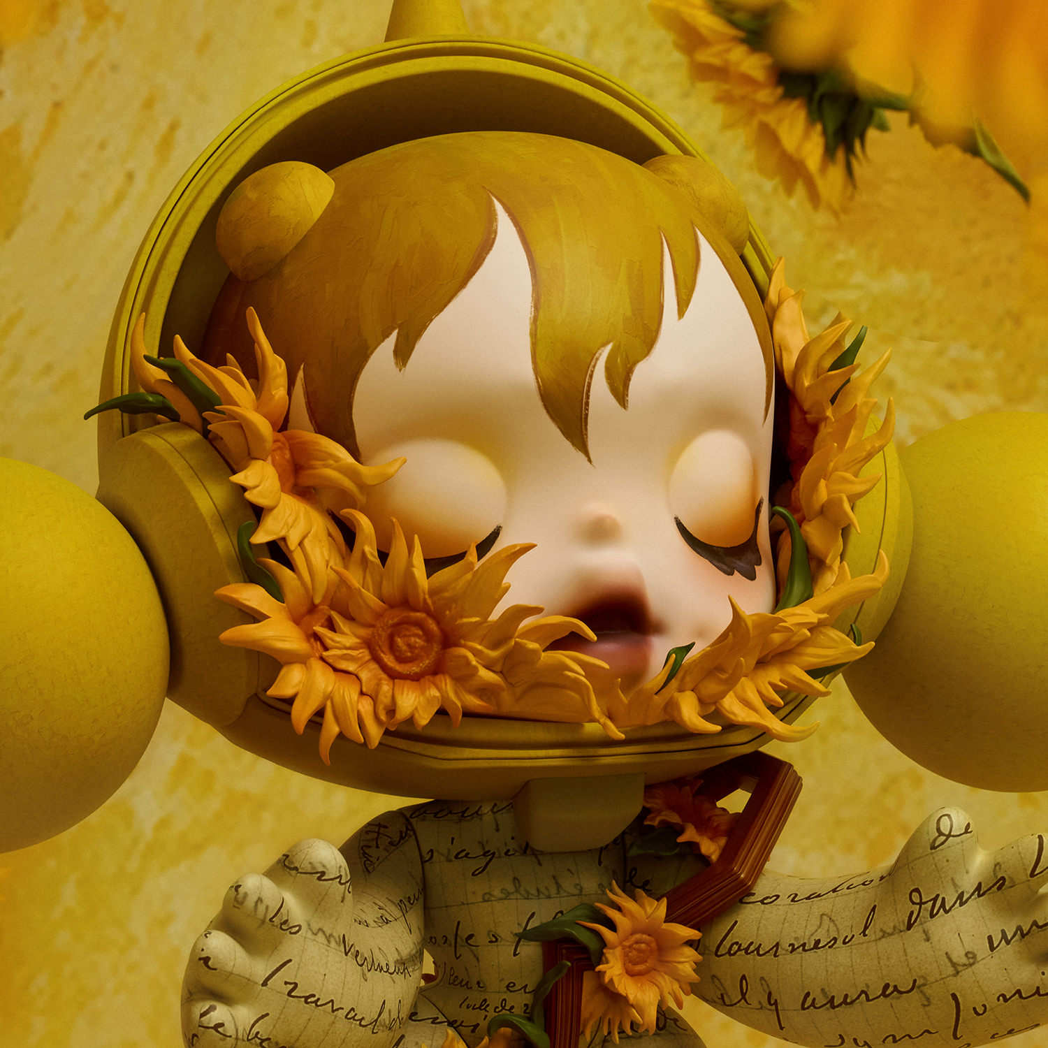 MEGA α SKULLPANDA 400% Van Gogh Museum Sunflowers Collectible Figure by Pop Mart