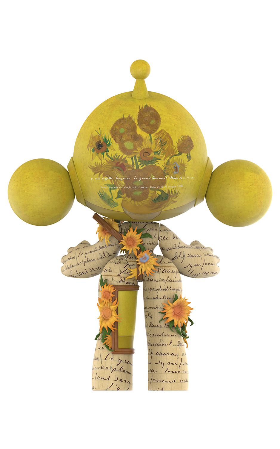 MEGA α SKULLPANDA 400% Van Gogh Museum Sunflowers Collectible Figure by Pop Mart
