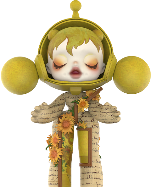 MEGA α SKULLPANDA 400% Van Gogh Museum Sunflowers Collectible Figure by Pop Mart