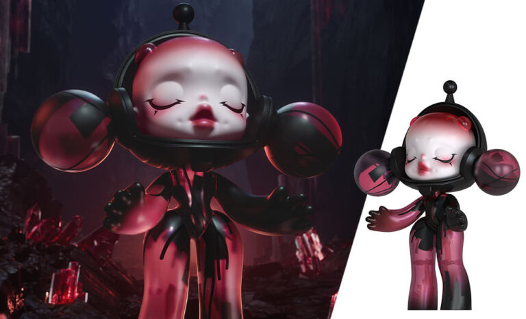 MEGA α SKULLPANDA 400% Red Crystal Collectible Figure by Pop Mart