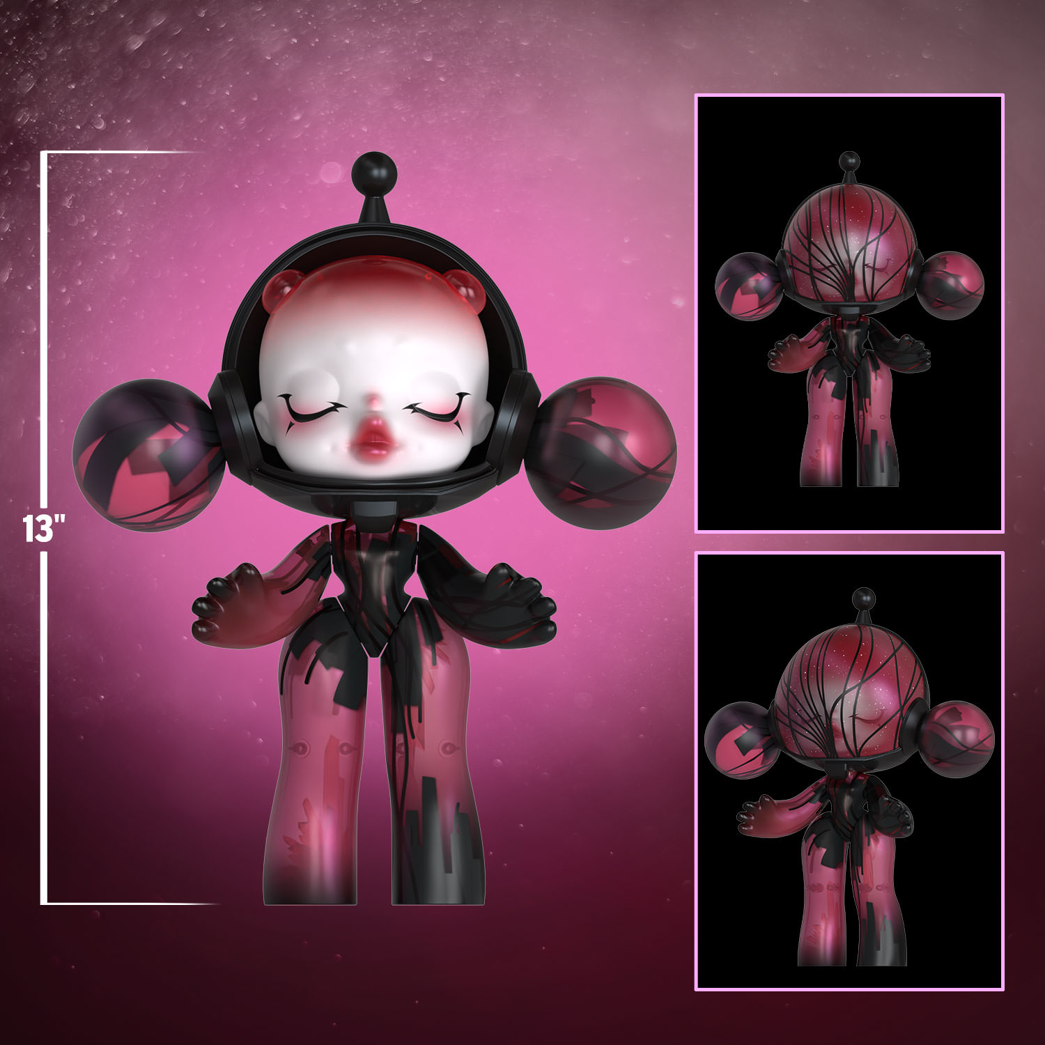 MEGA α SKULLPANDA 400% Red Crystal Collectible Figure by Pop Mart