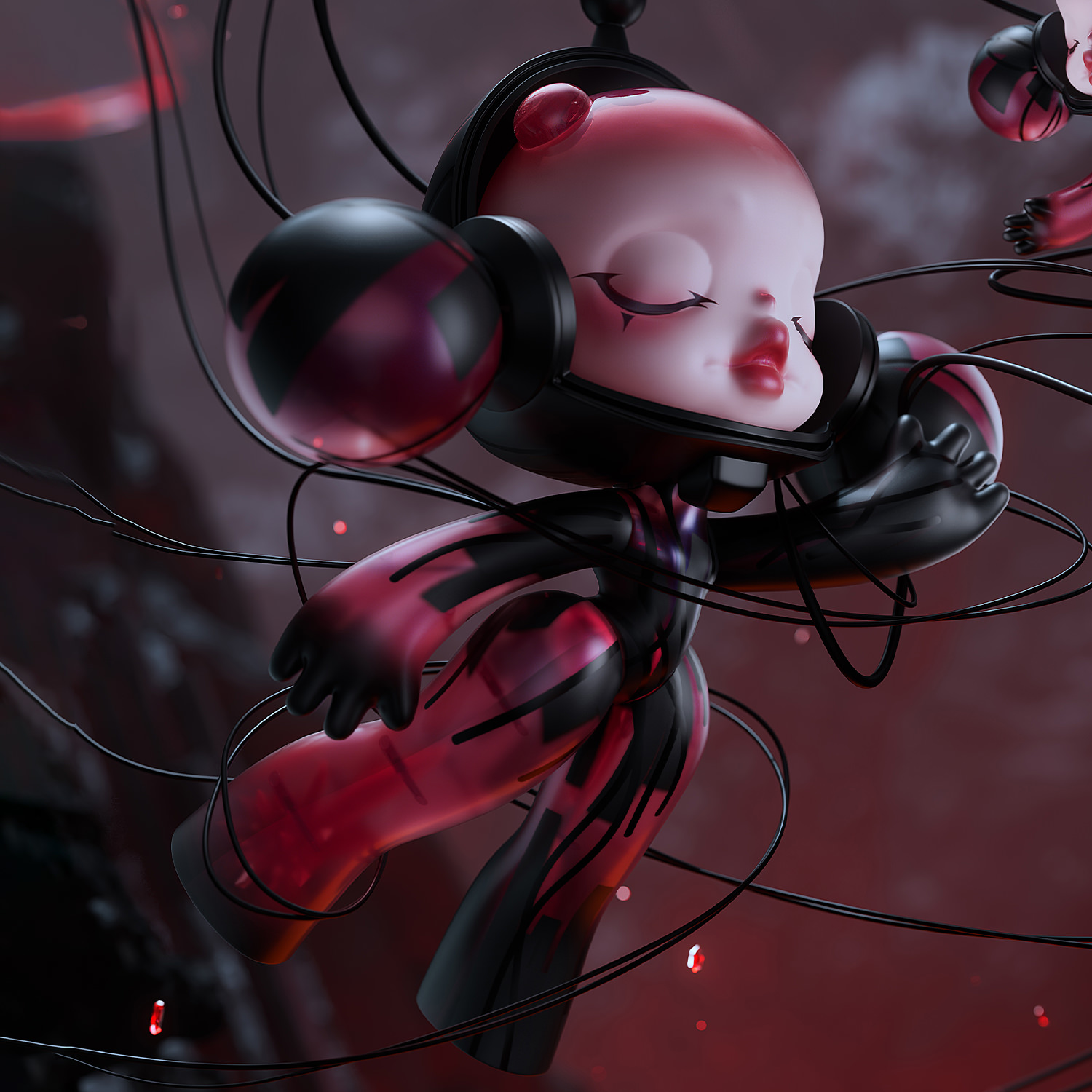MEGA α SKULLPANDA 400% Red Crystal Collectible Figure by Pop Mart