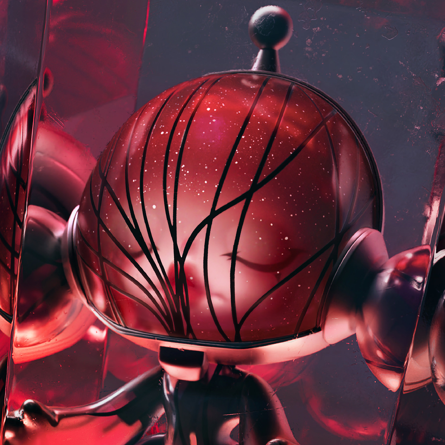MEGA α SKULLPANDA 400% Red Crystal Collectible Figure by Pop Mart