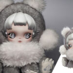θ SKULLPANDA Punk Panda Plush Doll by Pop Mart