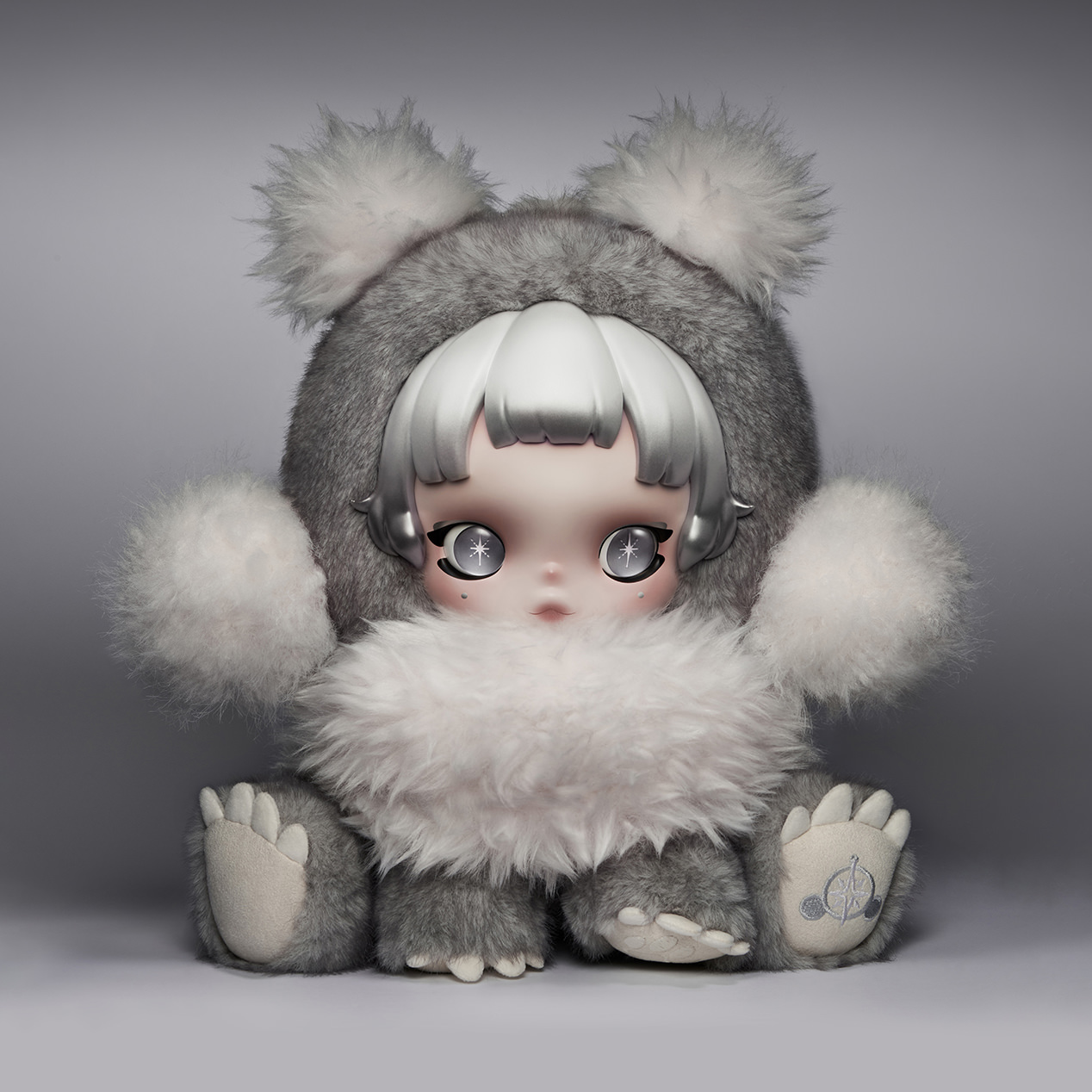 θ SKULLPANDA Punk Panda Plush Doll by Pop Mart