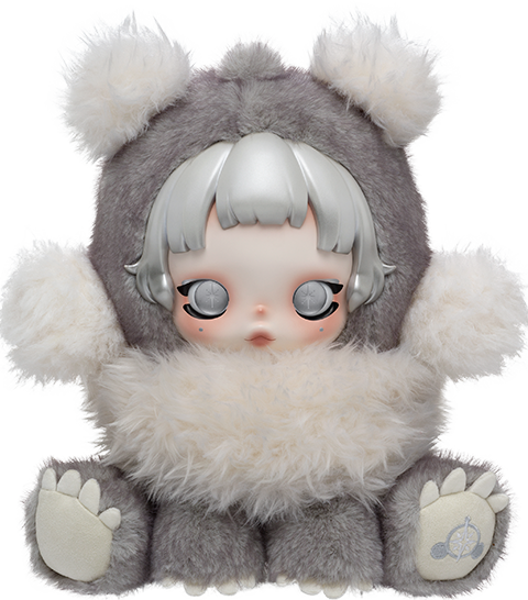 θ SKULLPANDA Punk Panda Plush Doll by Pop Mart