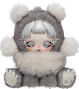 θ SKULLPANDA Punk Panda Plush Doll by Pop Mart