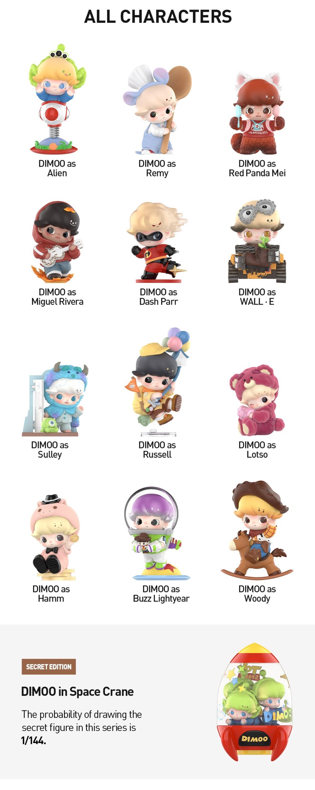 DIMOO × PIXAR — DIMOO WORLD Figures Blind Box | POP MART — official detail