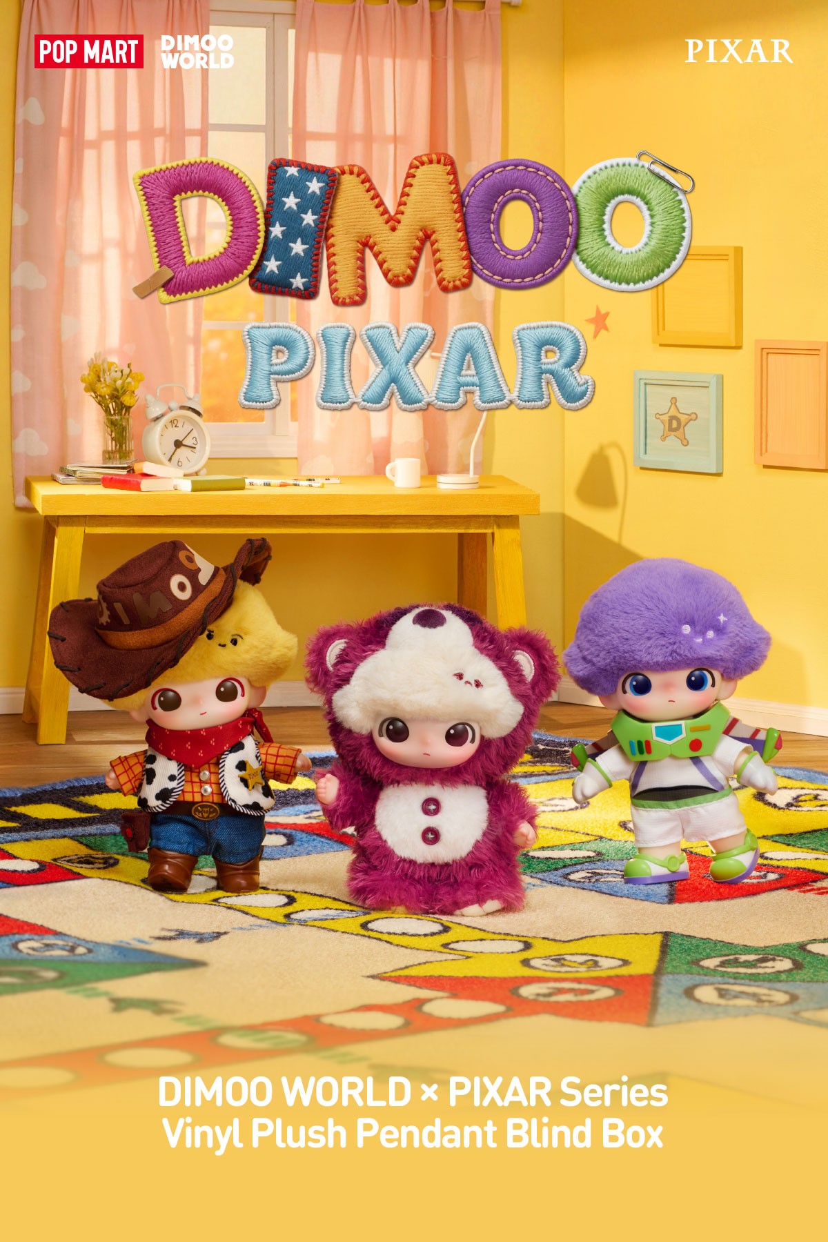 DIMOO × PIXAR — DIMOO WORLD Vinyl Plush Pendant Blind Box | POP MART — official detail