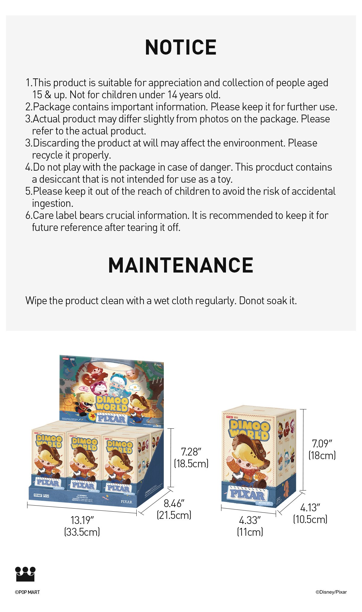 DIMOO × PIXAR — DIMOO WORLD Vinyl Plush Pendant Blind Box | POP MART — official detail