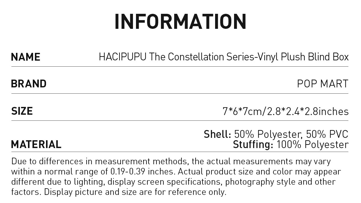 HACIPUPU — The Constellation Vinyl Plush Blind Box | POP MART — official detail