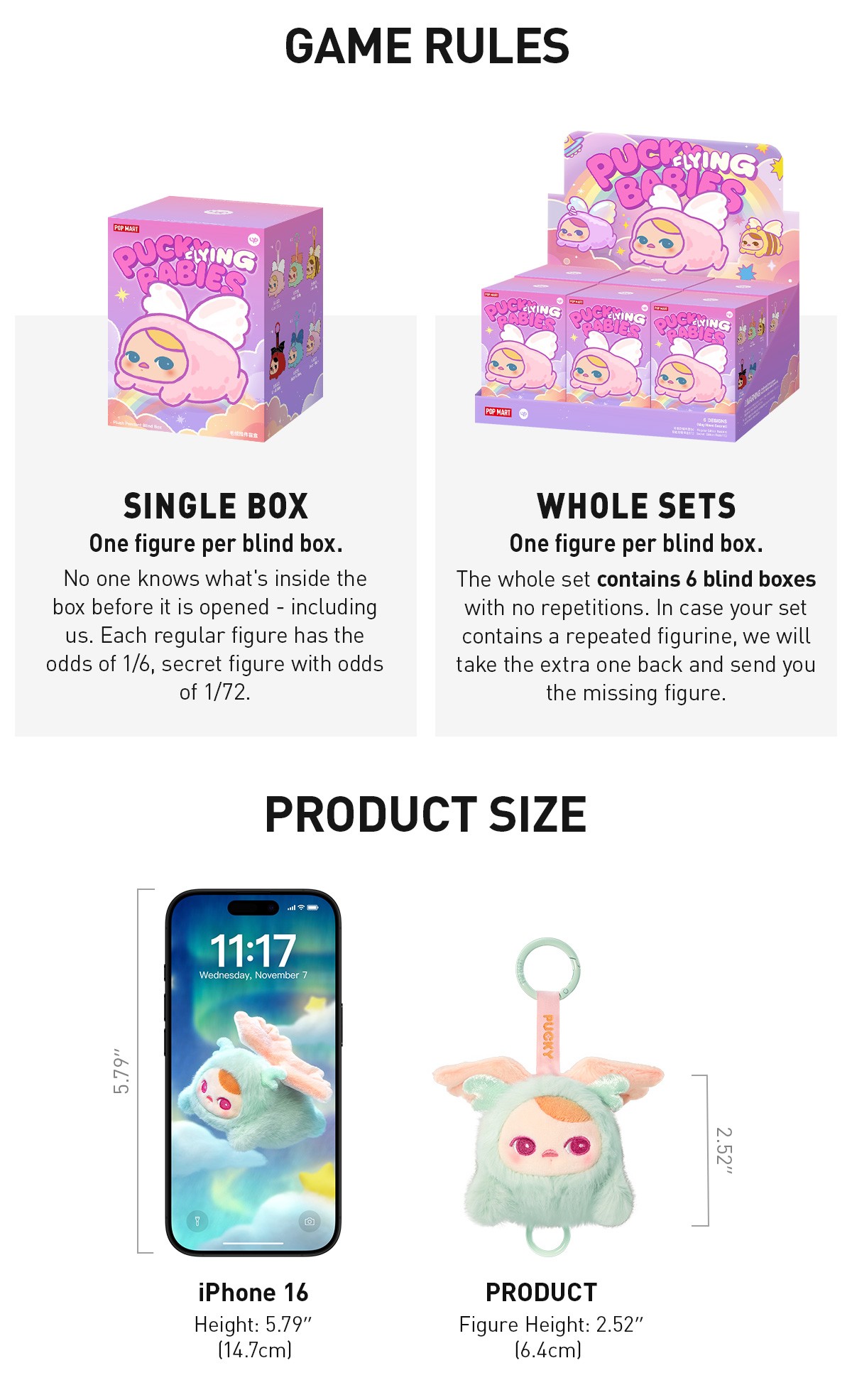 PUCKY — Flying Babies Plush Pendant Blind Box | POP MART — official detail