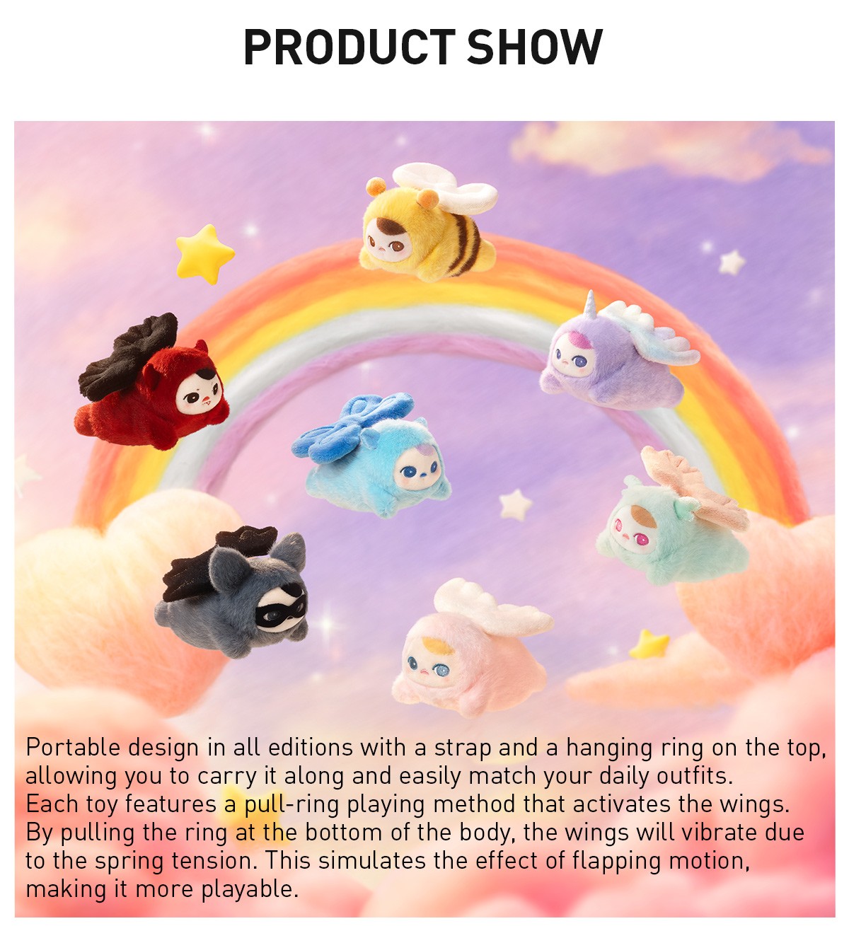 PUCKY — Flying Babies Plush Pendant Blind Box | POP MART — official detail