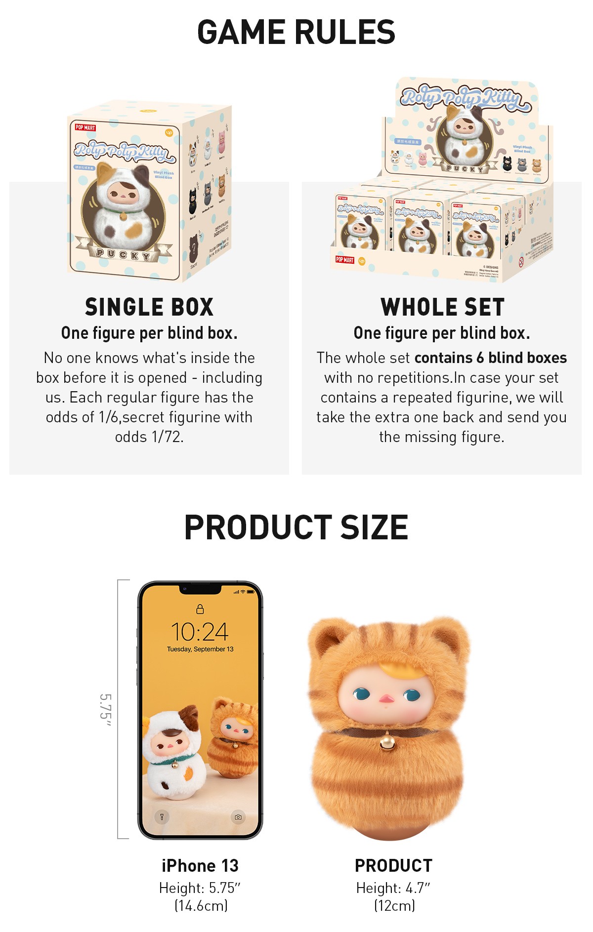 PUCKY — Roly-Poly Kitty Vinyl Plush Blind Box | POP MART — official detail