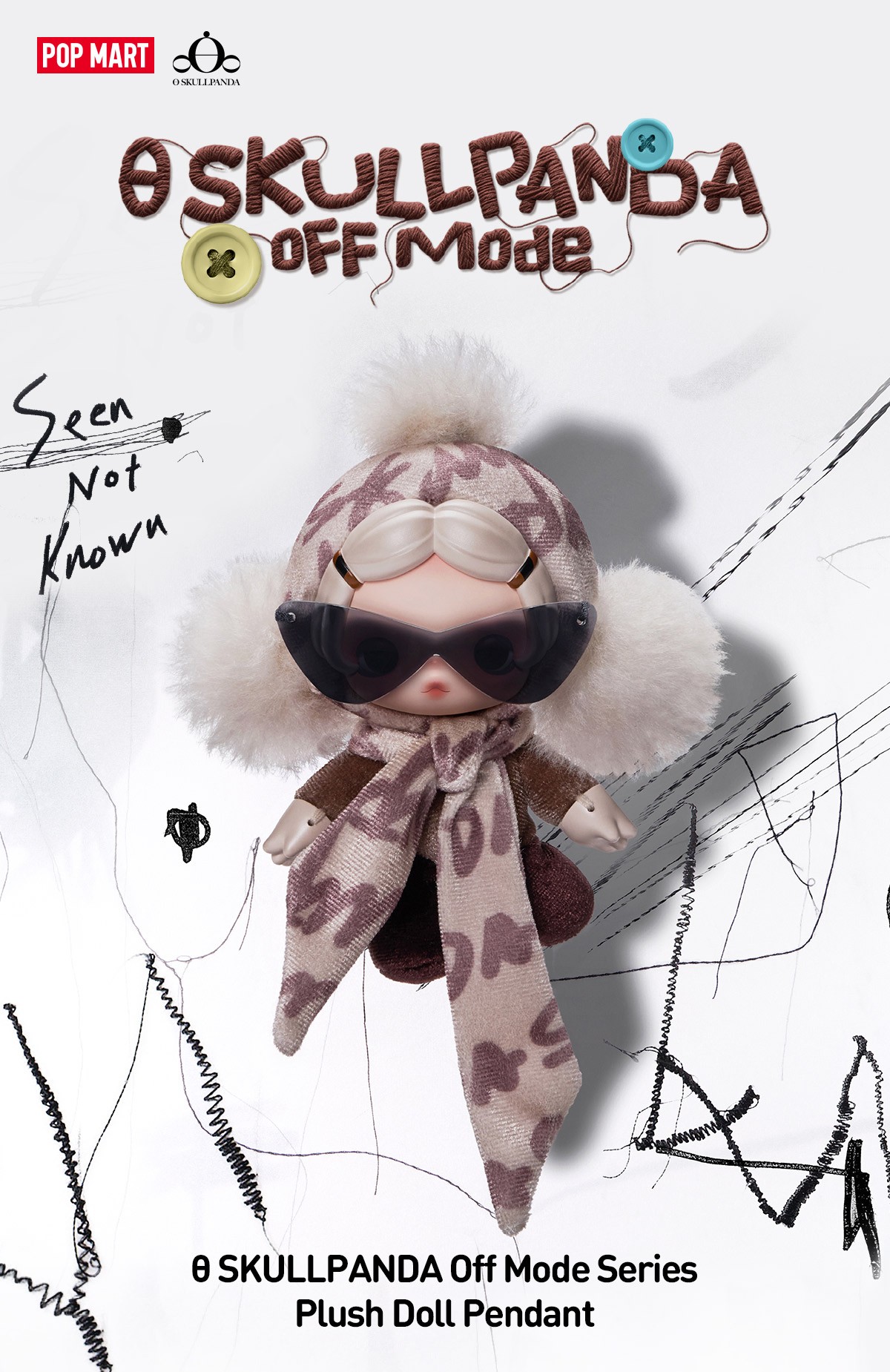 SKULLPANDA — Off Mode Plush Doll Pendant Blind Box | POP MART — official detail