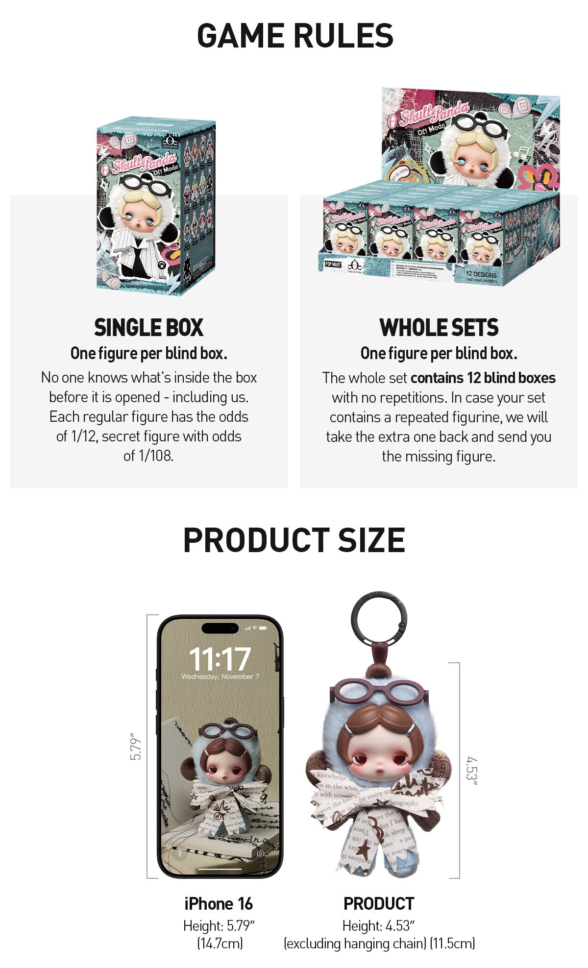 SKULLPANDA — Off Mode Plush Doll Pendant Blind Box | POP MART — official detail