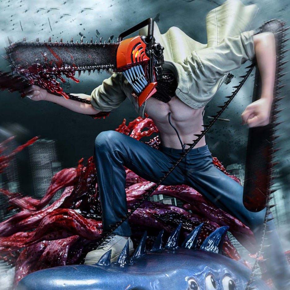 Chainsaw Man & Beam (Bonus Version) Statue by Prime 1 Studio — official photo 4