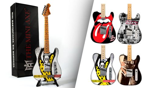 The Rolling Stones Icons Collectible Miniature Guitar Set Miniature